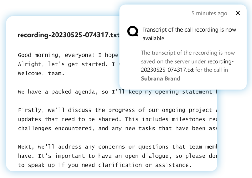 Nextcloud Talk call transcript